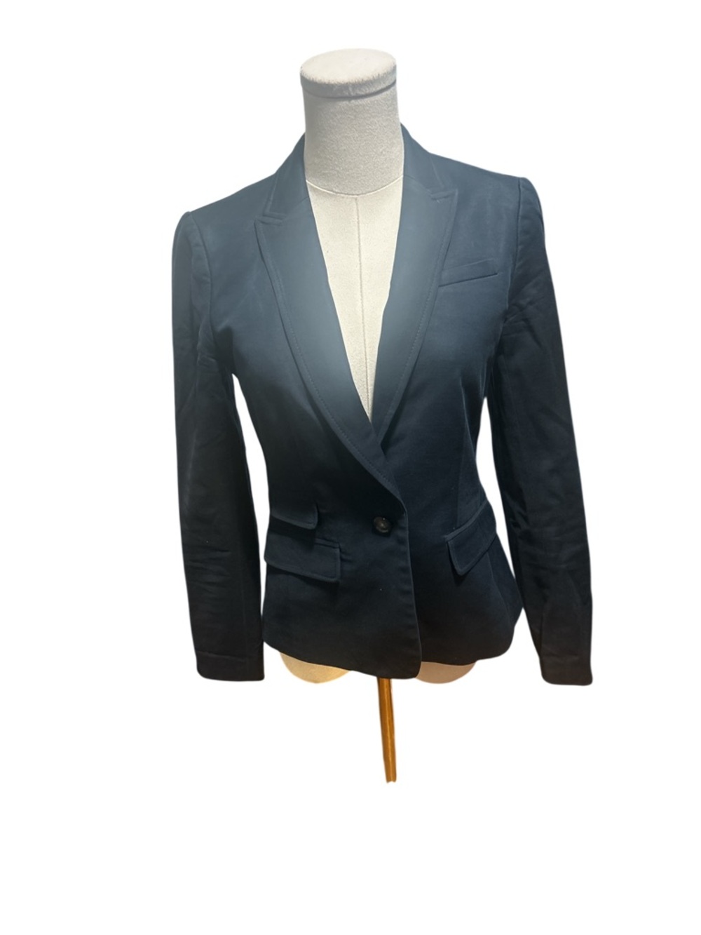 Banana Republic Navy Blue One Button Blazer Women’s Size 2 Stretch Career Jacket - Picture 3 of 10